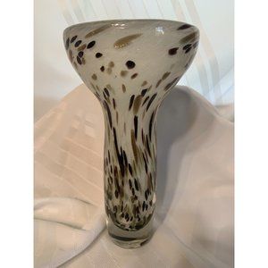 Todd Oldham Art Glass Heavy Thick 11 LB Vase Gray Neutral Muted